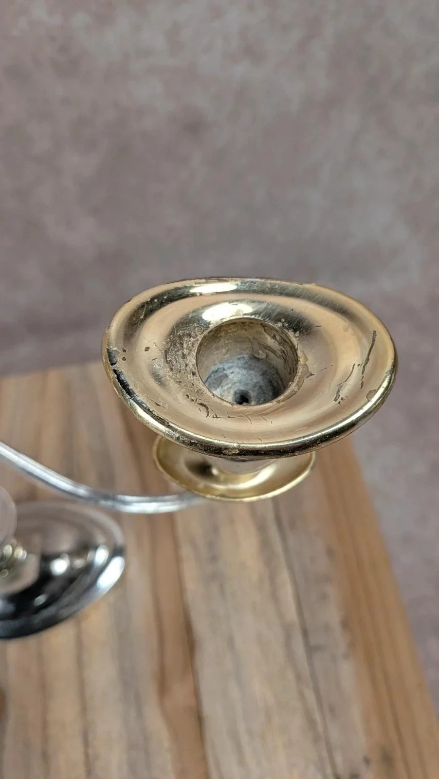 Vintage silver metal candlestick – photo 6